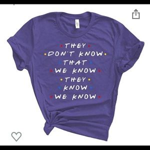 NWT ☀️ FRIENDS QUOTE Short Sleeve Women Purple XL